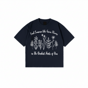 Dunixo Inspirational Graphic T-Shirt with floral quote design